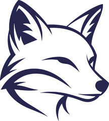 Fototapeta premium Stylized vector graphic of a sly fox head with closed eyes, a simple animal mascot design