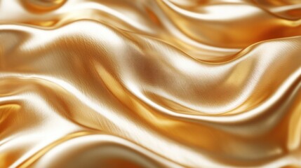 Fototapeta premium Gold fabric folds, luxury, smooth texture, abstract, background, fashion, design, material, close-up