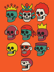 skull and crossbones icon set