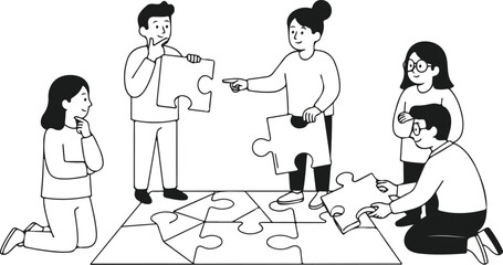 Teamwork and Collaboration Assembling the Puzzle for Success and shared Goals, Achieving collective understanding