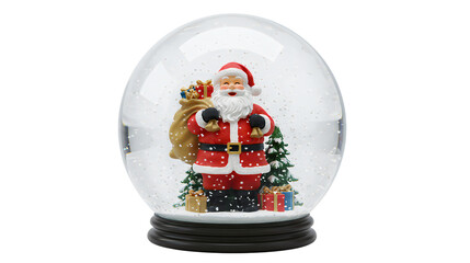 Santa In globe isolated clipart