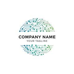 Digital Brain Circuit Board Technology Logo Concept.