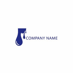 Blue liquid drop logo with company name placeholder.