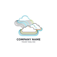 Cloud logo design with company name and tagline for branding purposes.