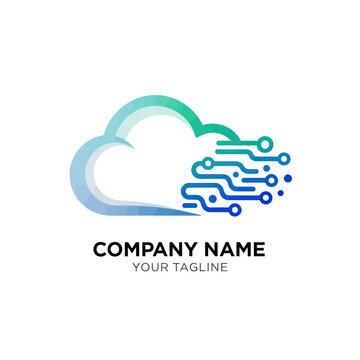 Digital Cloud Technology Logo Design.