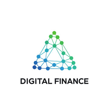 Digital Finance logo with abstract connected dots triangle.
