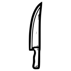 doodle kitchen knife illustration hand drawn outline vector