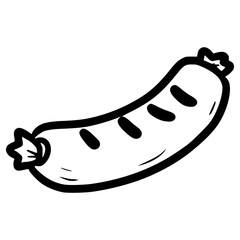 doodle sausage illustration hand drawn outline vector