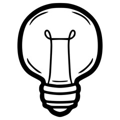 doodle bulb illustration hand drawn outline vector