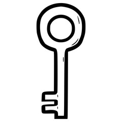 doodle key illustration hand drawn outline vector