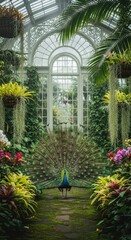 Magnificent Peacock Displaying Vibrant Plumage Majestic Bird Graceful Nature Isolated on Transparent Background Symbolizing Beauty and Royalty