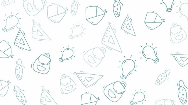 Seamless pattern of school supplies great for educational designs, stationery, backtoschool products, wrapping paper, kids apparel, and textiles.