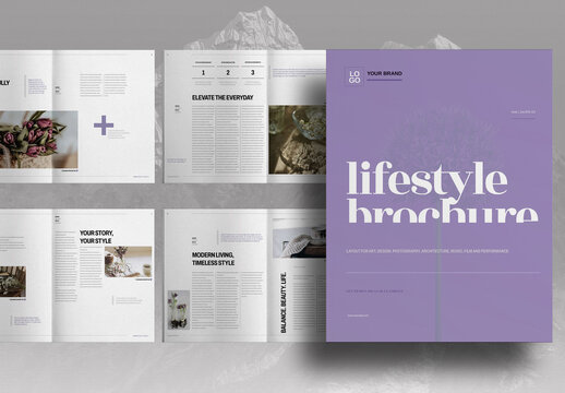 Purple Lifestyle Brochure Layout