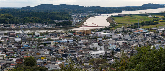 Naklejka premium 静岡県浜松市細江公園展望台パノラマ写真 
