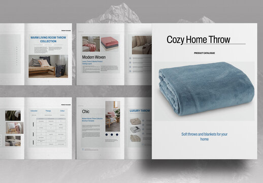 Cozy Home Throw Catalog Brochure Layout