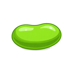 Vibrant Green Sweet Jelly Bean Candy Illustration
