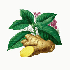 Exquisite Botanical Ginger Plant with Pink Flowers