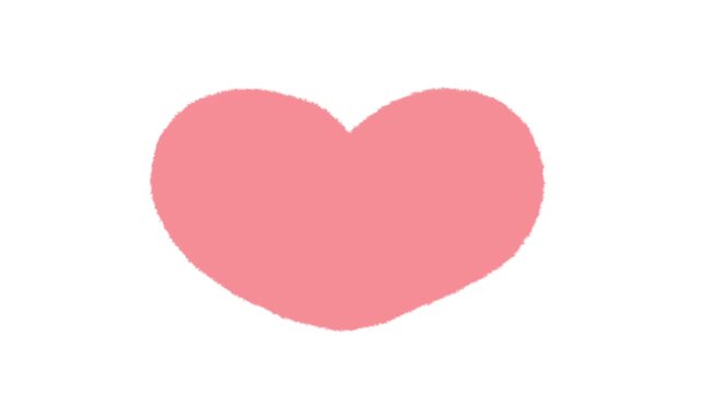 優しい印象のピンクのハートの手描きアイコンのフレーム。落書きスタンプのループする4Kアニメーション
