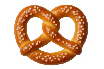 Traditional german pretzel with salt, an iconic twisted baked snack, perfect for oktoberfest celebrations, transparent background