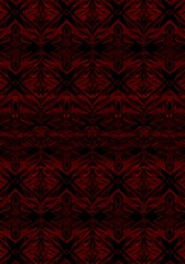 Intricate crimson and black abstract pattern with textured layers.