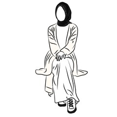 Obraz premium Young Woman in Long Cardigan​ 