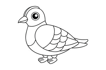 Illustration of a cute pigeon for coloring book