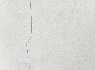 Vertical Structural Crack on White Painted Plaster Wall