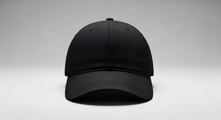 Black Baseball Cap Isolated on White Background Stylish Headwear for Protection and Fashion