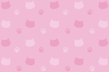 猫柄の背景イラスト（ピンク）