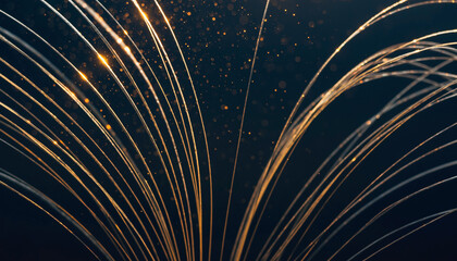 Obraz premium Abstract light trails rising elegantly against a dark background, evoking a sense of motion and energy