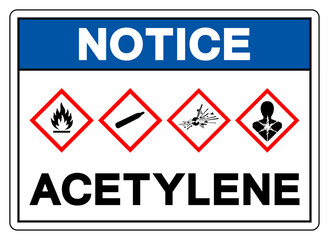 Fototapeta premium Notice Acetylene Symbol Sign ,Vector Illustration, Isolate On White Background Label.EPS10