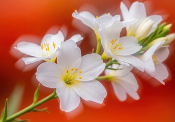 Naklejka premium Blurred White Flowers on Orange