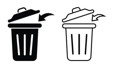 Trash icon vector for web and mobile apps.  Recycle bin icon.  Delete sign and symbol.  Trash Can icon vector illustration. 