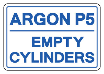 Fototapeta premium Argon P5 Empty Cylinders Symbol Sign ,Vector Illustration, Isolate On White Background Label.EPS10