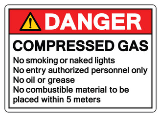 Danger Compressed Gases Symbol Sign ,Vector Illustration, Isolate On White Background Label.EPS10