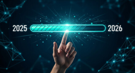 2025 progress bar concept for business sales strategy and holiday planning analytics christmasnew year optimism in technology and digital transformation