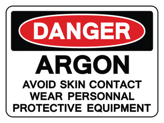 Danger Argon Avoid Skin Contact Symbol Sign ,Vector Illustration, Isolate On White Background Label.EPS10