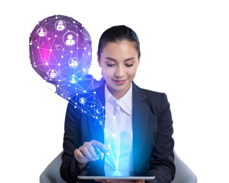  Firefly_Digital online marketing commerce sale concept. Woman using tablet payments online sh