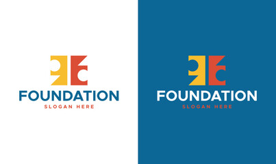 Modern Charity Foundation Logo Design, Abstract Geometric Symbol Representing Unity, Support, and Care.