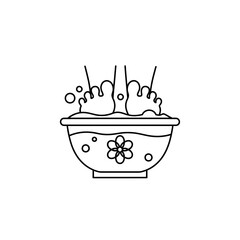 Foot Spa Icon – Relaxing Pedicure and Wellness Treatment Vector Illustration
