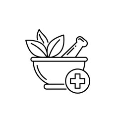 Herbal Medicine Icon – Natural Healing and Ayurveda Therapy Vector Illustration