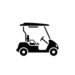 Golf Cart Icon – Electric Vehicle and Resort Transport Vector Illustration
