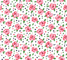 Retro rose pattern. Floral seamless background. Liberty template for fashion prints. Design for fashion textiles, fabric, print, graphics, backgrounds and crafts.