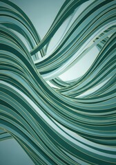 Fototapeta premium Abstract Teal and Gold Curved Lines