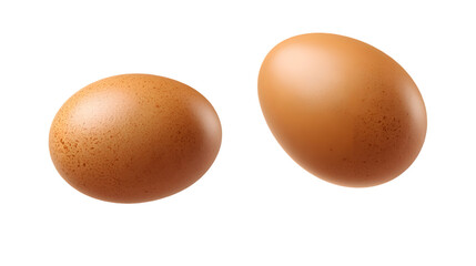 A ripe egg plum levitates softly with subtle shadows, isolated on white