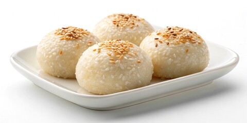 Nuomici Round sticky rice dumplings filled with sweet bean paste or shredded coconut
