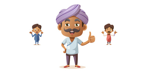 Indian man cartoon character. moral stories for the best cartoon character.
