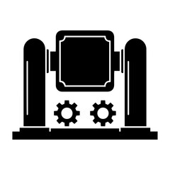 Obraz premium Dia de muertos icons vector illustration of a mechanical device with a square frame and two gears on a platform base