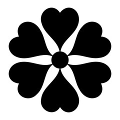 Dia de muertos icons vector illustration of a stylized flower with heart shaped petals arranged symmetrically around a center