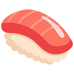 salmon sushi japanese traditional food flat color vector illustration template design